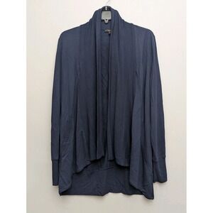 Quince Blue French Terry Cardigan Sz S Casual Soft Flowy Preppy Office Minimal